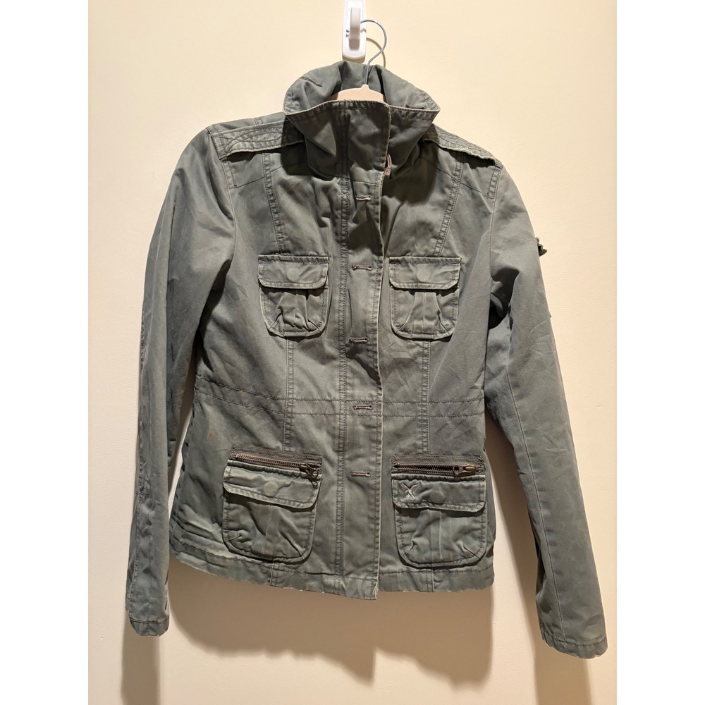 American Eagle Outfitters Military Field Jacket Olive Green Utility Small S/P